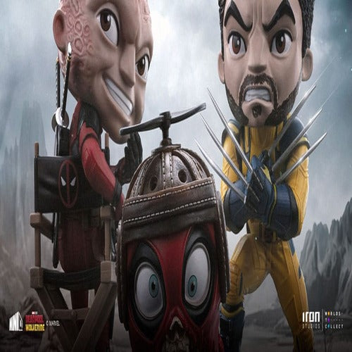 Deadpool & Wolverine Mini Co. PVC Figur Deadpool and Wolverine set Unmasked 14 cm