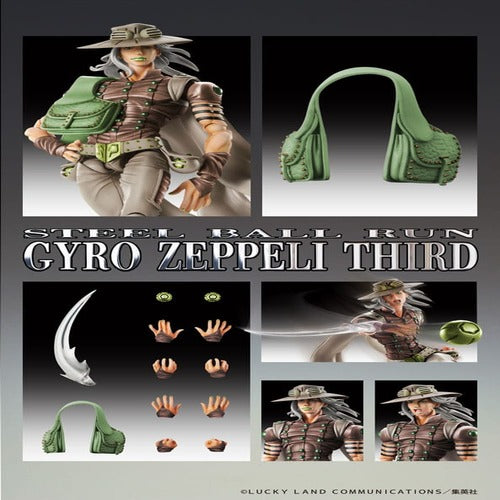 JoJo's Bizarre Adventure Part7 Steel Ball Run figurine Super Action Chozokado Gyro Zeppeli Third 16 cm