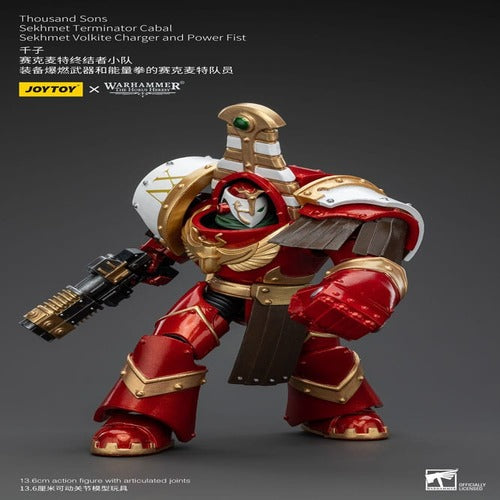 Warhammer The Horus Heresy figurine 1/18 Thousand Sons Sekhmet Terminator Cabal Sekhmet Volkite Charger and Power Fist 14 cm