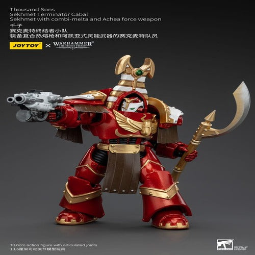Warhammer The Horus Heresy figurine 1/18 Thousand Sons Sekhmet Terminator Cabal Sekhmet with Combi-Melta and Achea Force Weapon 14 cm