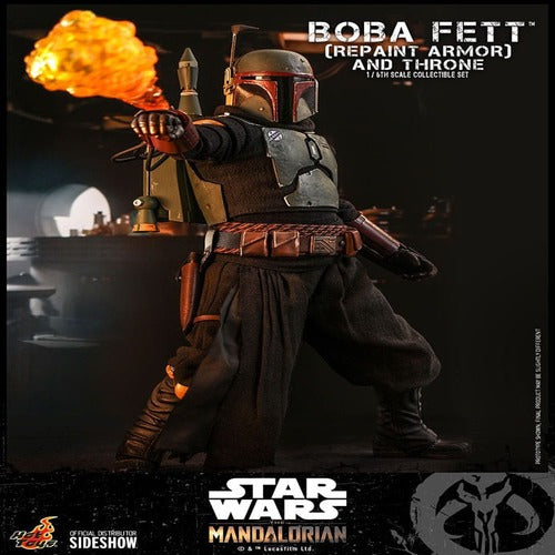 Star Wars: The Mandalorian figurine 1/6 Boba Fett Repaint Armor and Throne Special Edition 30 cm