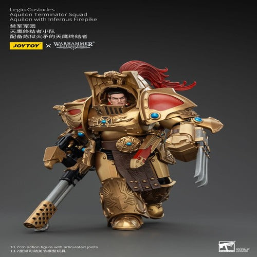 Warhammer The Horus Heresy figurine 1/18 Legio Custodes Aquilon Terminator Squad Aquilon with Infernus Firepike 14 cm