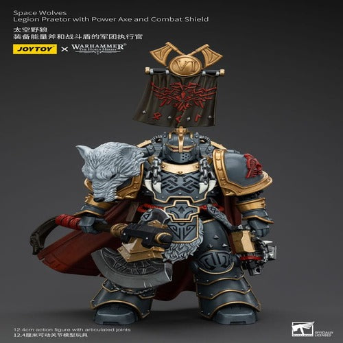 Warhammer The Horus Heresy figurine 1/18 Space Wolves Legion Praetor with Power Axe and Combat Shield 12 cm