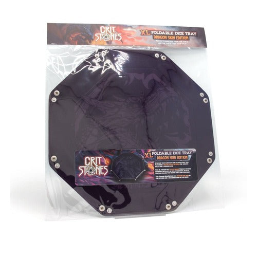 CritStones Faltbarer Würfelteller Dragon Skin XL Edition Black