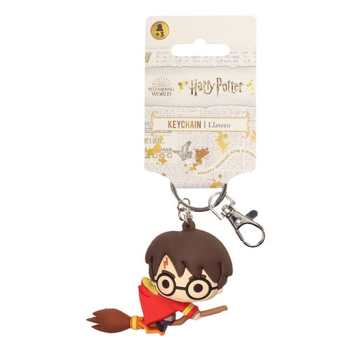 Harry Potter porte-clés caoutchouc Harry Potter & Broomstick 7 cm