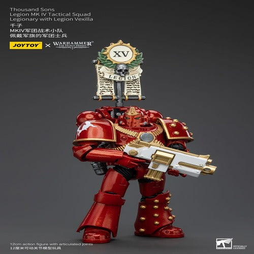 Warhammer The Horus Heresy figurine 1/18 Thousand Sons Legion MK IV Tactical Squad Legionary with Legion Vexilla 12 cm