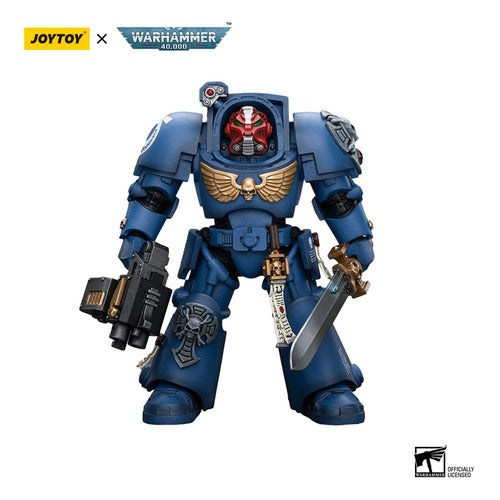 Warhammer 40k figurine 1/18 Ultramarines Terminator Squad Sergeant with Power Sword and Teleport Homer 12 cm