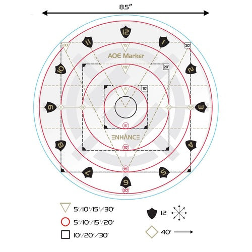 Enhance RPG Series 30ft Spell AoE Damage Template