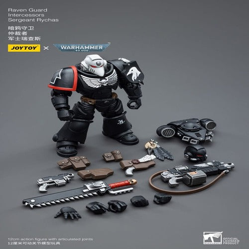 Warhammer 40k figurine 1/18 Raven Guard Intercessors Sergeant Rychas 12 cm