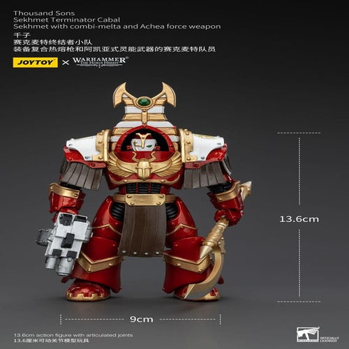 Warhammer The Horus Heresy figurine 1/18 Thousand Sons Sekhmet Terminator Cabal Sekhmet with Combi-Melta and Achea Force Weapon 14 cm