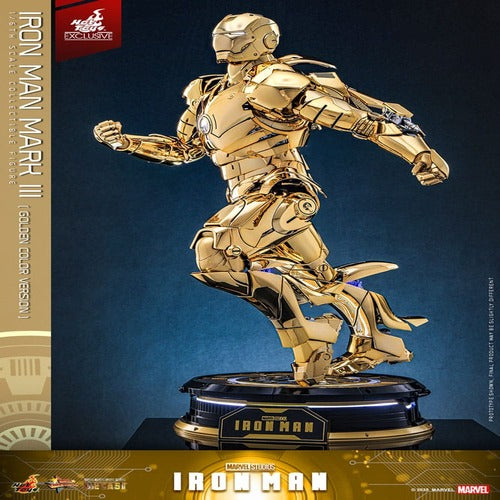 Iron Man figurine Movie Masterpiece Diecast 1/6 Iron Man Mark III (Gold Color Version)  Hot Toys Exclusive 33 cm