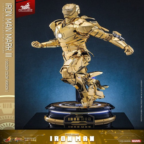 Iron Man figurine Movie Masterpiece Diecast 1/6 Iron Man Mark III (Gold Color Version)  Hot Toys Exclusive 33 cm
