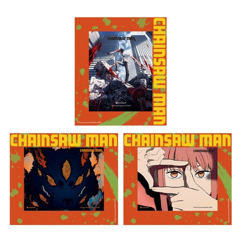 Chainsaw Man Set de 3 cartes encadrées effet 3D 17 x 13 cm