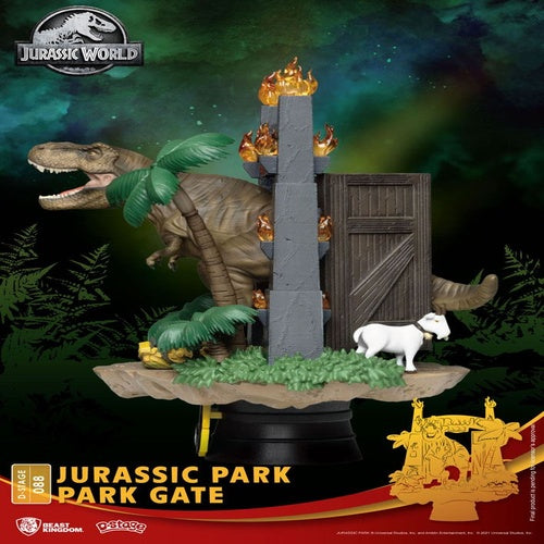 Jurassic Park D-Stage PVC Diorama Park Gate 15 cm reproduktion