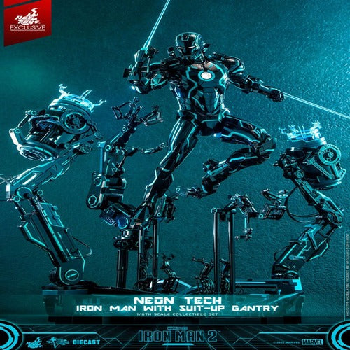 Iron Man 2 figurine 1/6 Neon Tech Iron Man with Suit-Up Gantry 32 cm