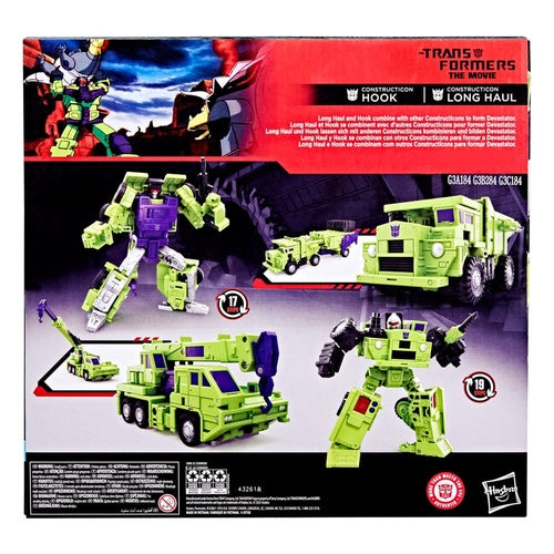 The Transformers: The Movie pack 2 figurines Constructicon Hook & Constructicon Long Haul 16 cm