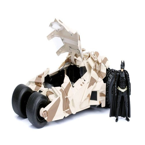 Batman The Dark Knight 1/24 2008 Batmobile Camo métal avec figurine