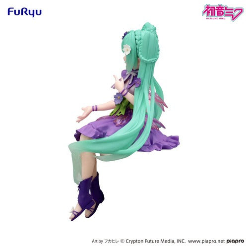 Hatsune Miku statuette PVC Noodle Stopper Flower Fairy Cosmos Purple Color Ver. 14 cm