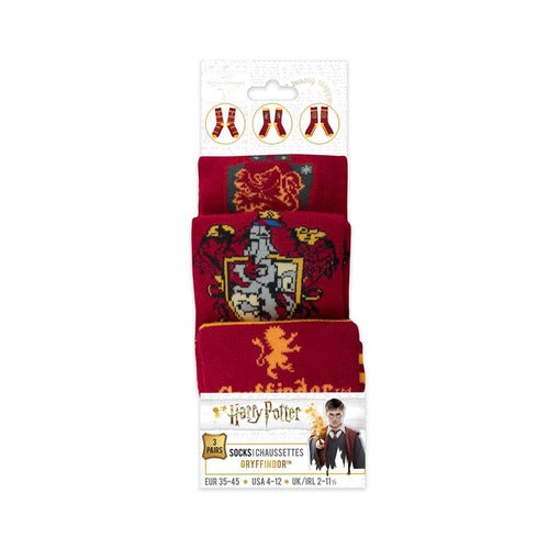 Harry Potter pack 3 paires de chaussettes Gryffindor