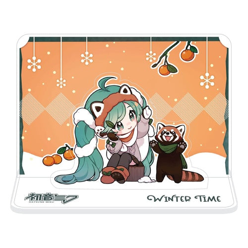 Hatsune Miku Acryl Figurenaufsteller aus Acryl Miku and Red Panda (Winter Time) 11 cm