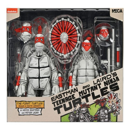 Tortues Ninja (Mirage Comics) pack 2 figurines Black and White First Turtles 18 cm