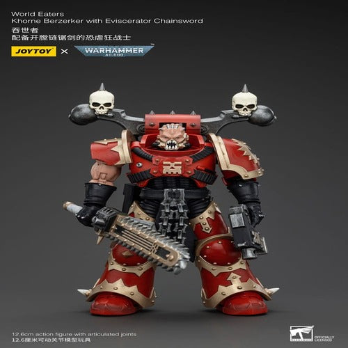 Warhammer 40k figurine 1/18 World Eaters Khorne Berzerker with Eviscerator Chainsword 13 cm