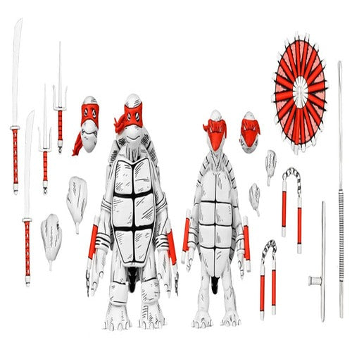 Tortues Ninja (Mirage Comics) pack 2 figurines Black and White First Turtles 18 cm