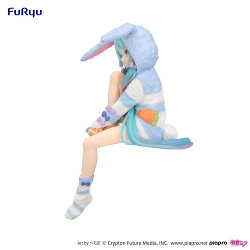 Hatsune Miku statuette PVC Noodle Stopper Hatsune Miku Rabbit Ear Hood Pajama Blue Color Ver. 14 cm