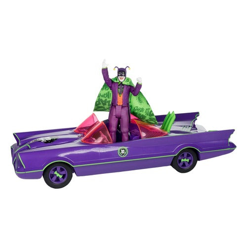 DC Retro figurine avec voiture Batman 66 Batmobil with Joker (Gold Label)