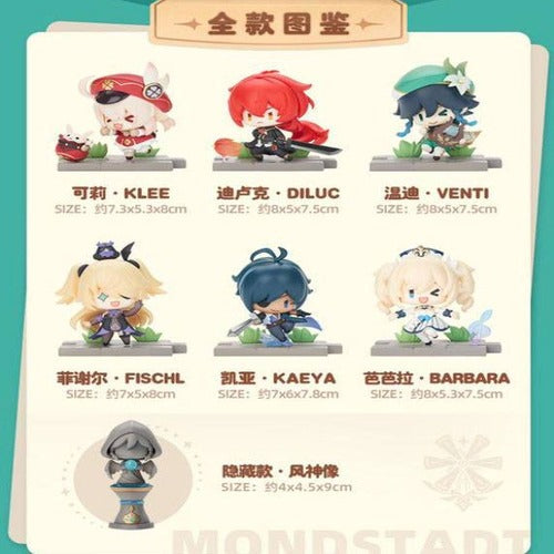 Genshin Impact Battle Scene Series pack 6 trading figures Mondstadt Edition 5 cm