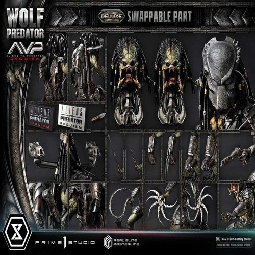 Alien vs. Predator Real Elite Masterline Series Statue 1/3 Requiem Wolf Predator Deluxe Bonus Ver. 95 cm
