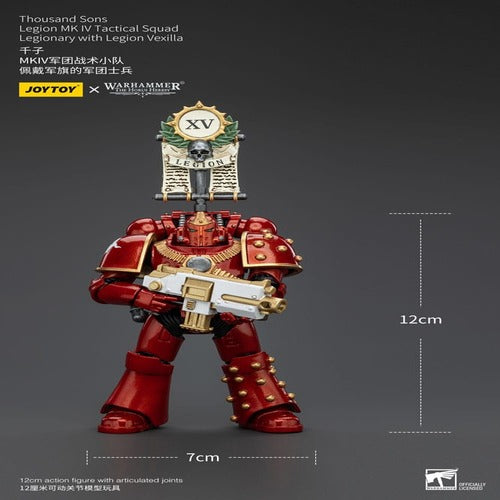Warhammer The Horus Heresy figurine 1/18 Thousand Sons Legion MK IV Tactical Squad Legionary with Legion Vexilla 12 cm