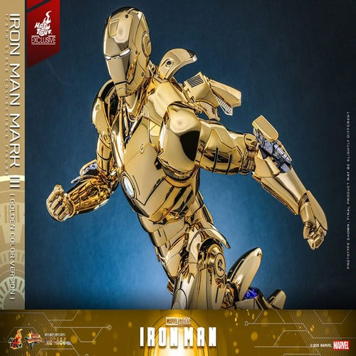 Iron Man figurine Movie Masterpiece Diecast 1/6 Iron Man Mark III (Gold Color Version)  Hot Toys Exclusive 33 cm