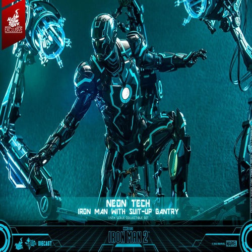 Iron Man 2 figurine 1/6 Neon Tech Iron Man with Suit-Up Gantry 32 cm