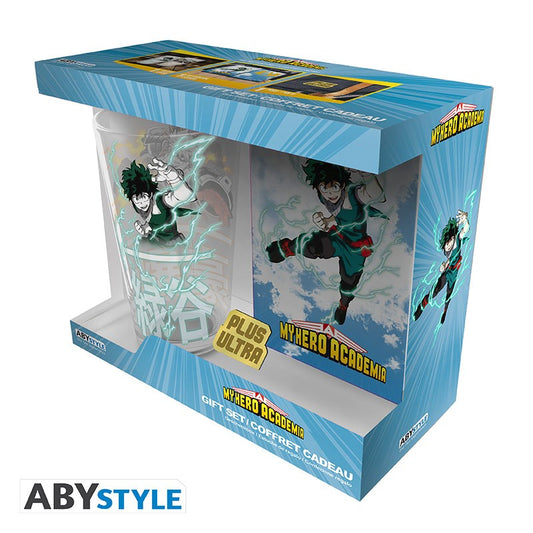 MY HERO ACADEMIA - Coffret cadeau Verre XXL + Pin's + Carnet Héros