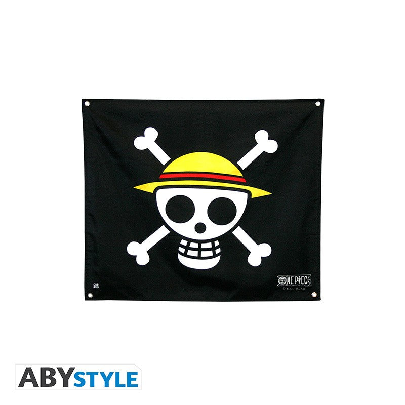 ONE PIECE Coffret cadeau premium Drapeau + Porte-clés 3D + Mug