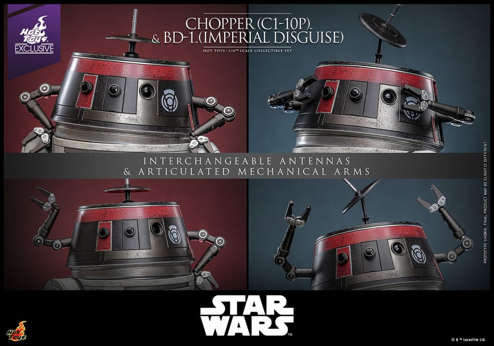 Star Wars figurine set 1/6 Chopper (C1-10P&trade;) & BD-1&trade; (Imperial Disguise) 18 cm & 8 cm