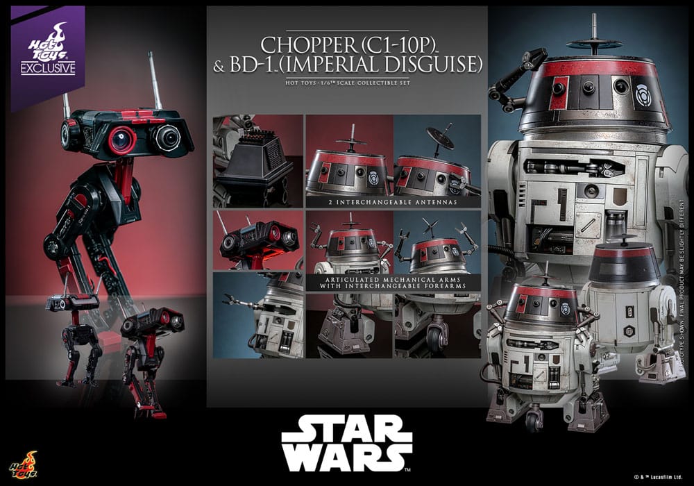 Star Wars figurine set 1/6 Chopper (C1-10P&trade;) & BD-1&trade; (Imperial Disguise) 18 cm & 8 cm