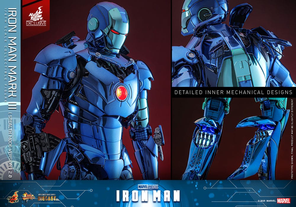 Iron Man Movie Masterpiece Diecast 1/6 Iron Man Mark III (Stealth Mode Ver.) 2.0 Hot Toys Exclusive 33 cm