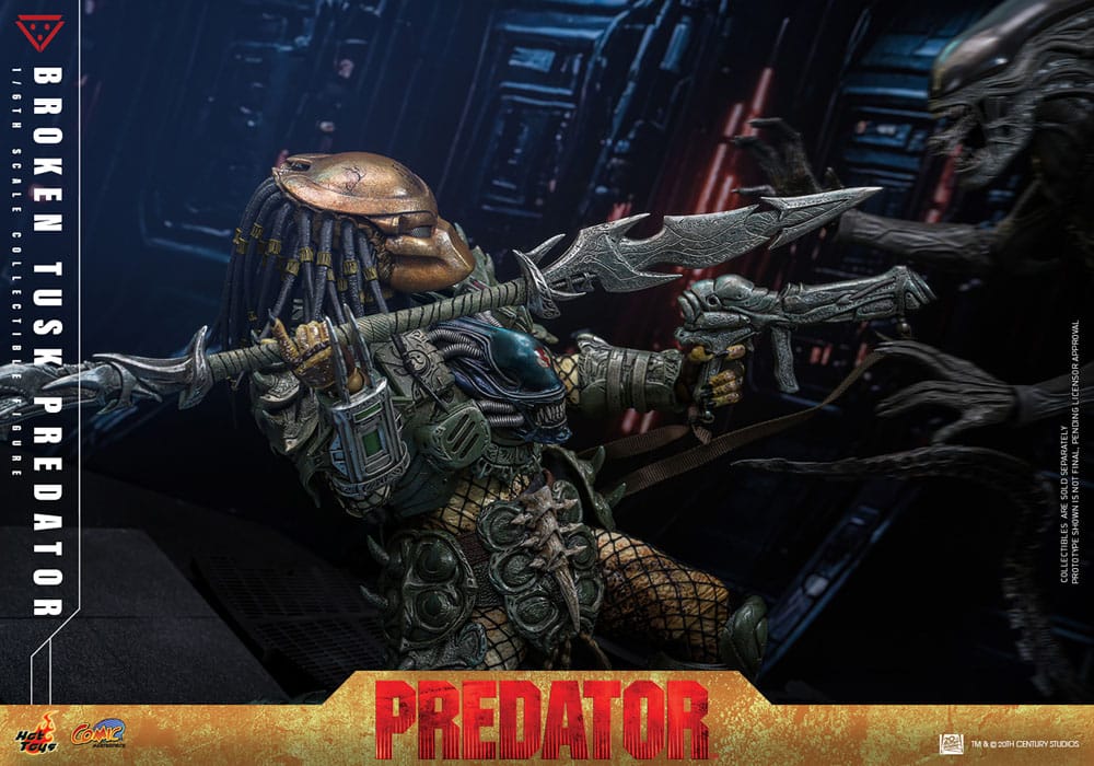Alien vs. Predator figurine Comic Masterpiece 1/6 Broken Tusk Predator 35 cm