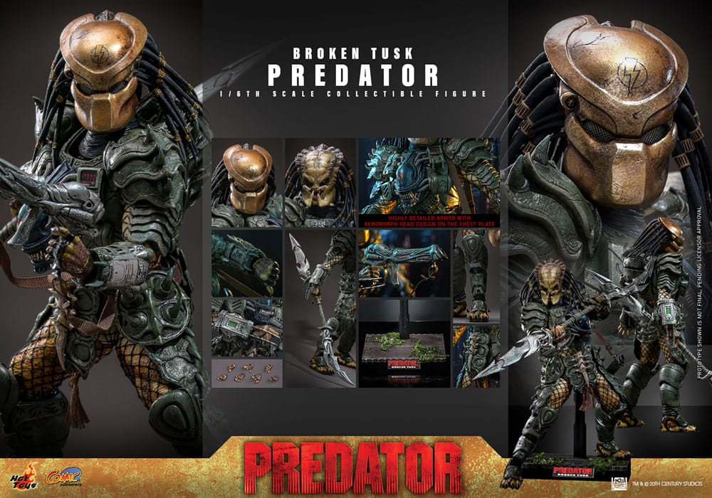 Alien vs. Predator figurine Comic Masterpiece 1/6 Broken Tusk Predator 35 cm