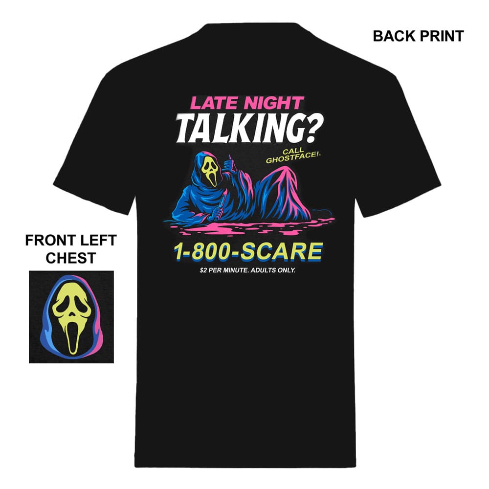 Scream T-Shirt Ghost Face Late Night Talking  (M)