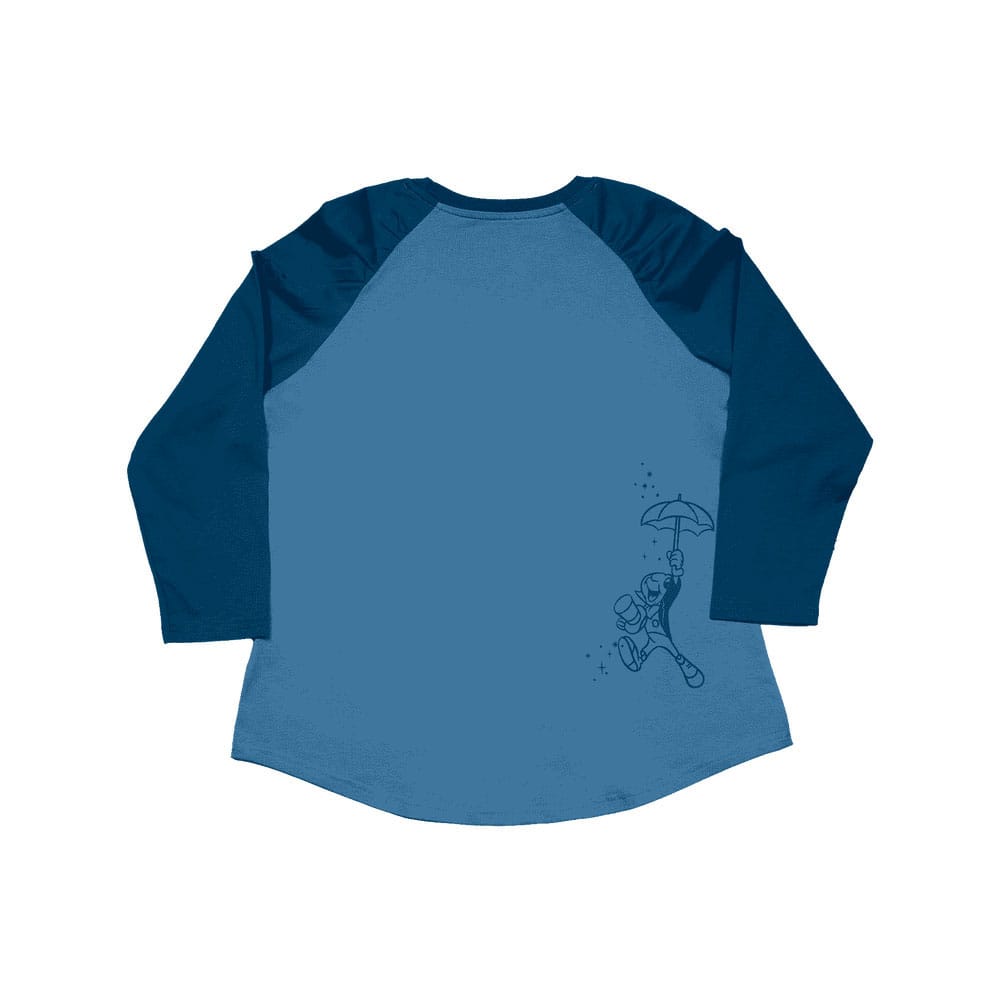 Pinocchio by Loungefly Tee T-Shirt Unisexe Blue Fairy Shirred Raglan (L)