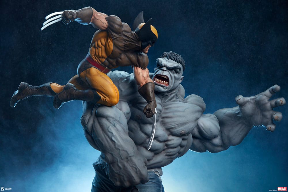 Marvel statuette Grey Hulk vs Wolverine 58 cm