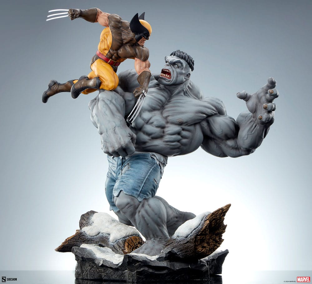 Marvel statuette Grey Hulk vs Wolverine 58 cm