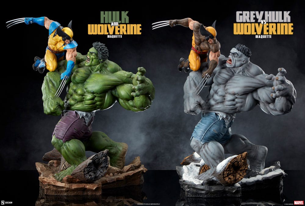 Marvel statuette Grey Hulk vs Wolverine 58 cm