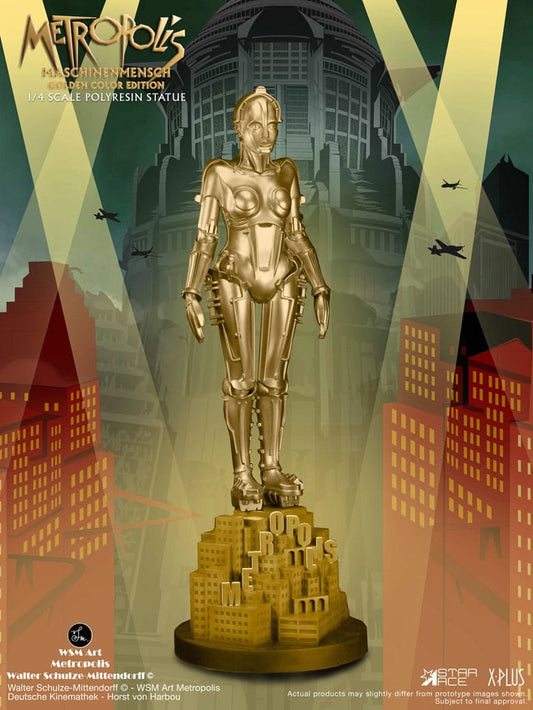 Metropolis statuette 1/4 Maschinenmensch Metallic Gold 40 cm