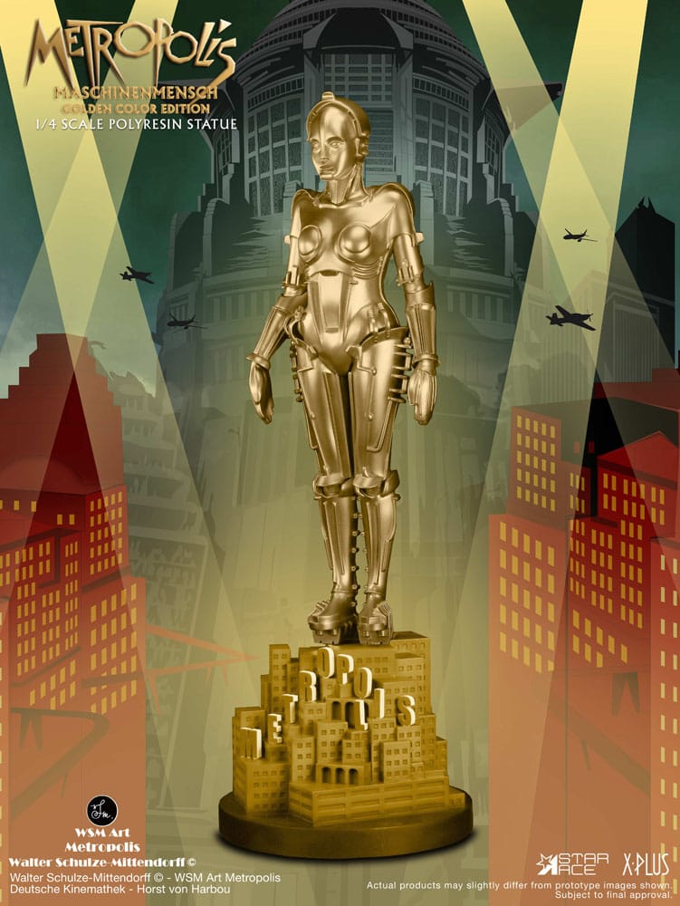 Metropolis statuette 1/4 Maschinenmensch Metallic Gold 40 cm