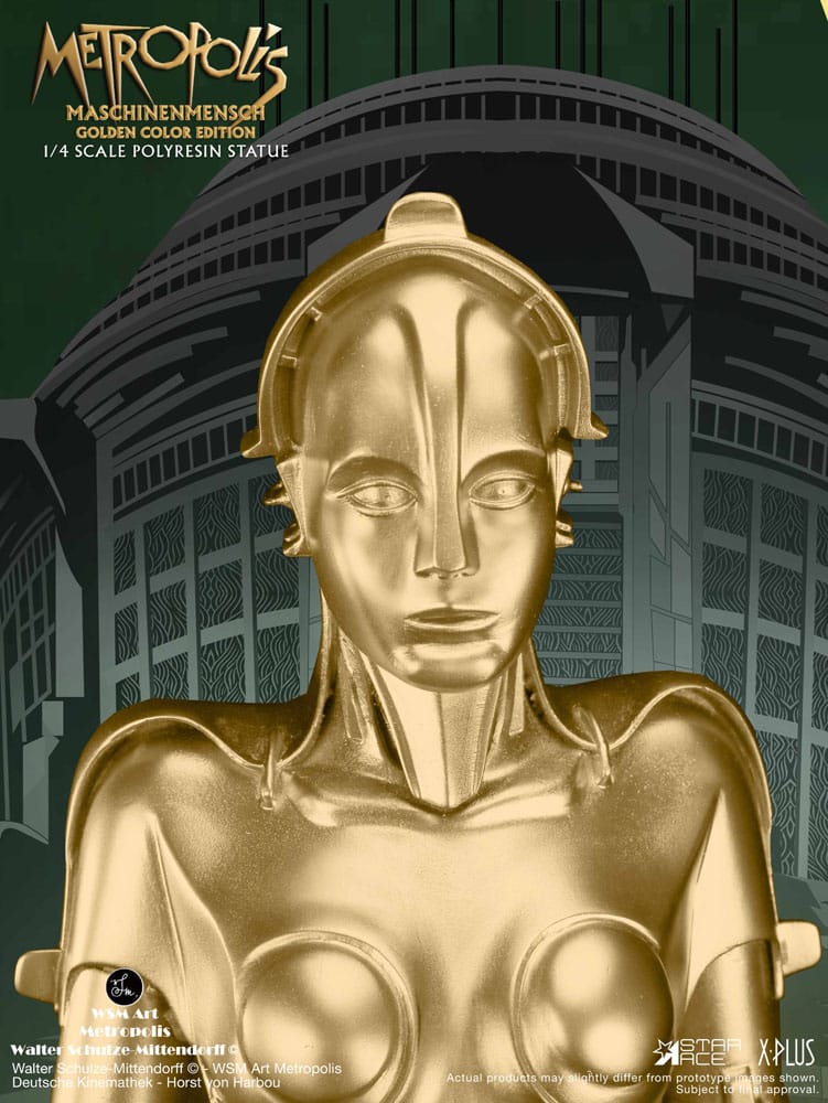 Metropolis statuette 1/4 Maschinenmensch Metallic Gold 40 cm