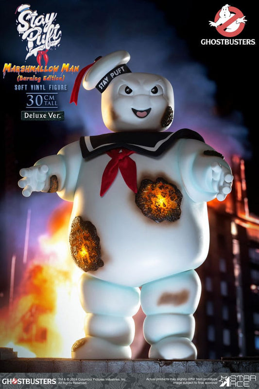 Ghostbusters statuette Soft Vinyl Stay Puft Marshmallow Man Burnign Edition Deluxe Version 30 cm